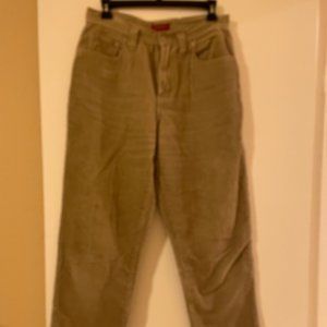 Ladies soft tan wide-wale corduroy pants, size 7